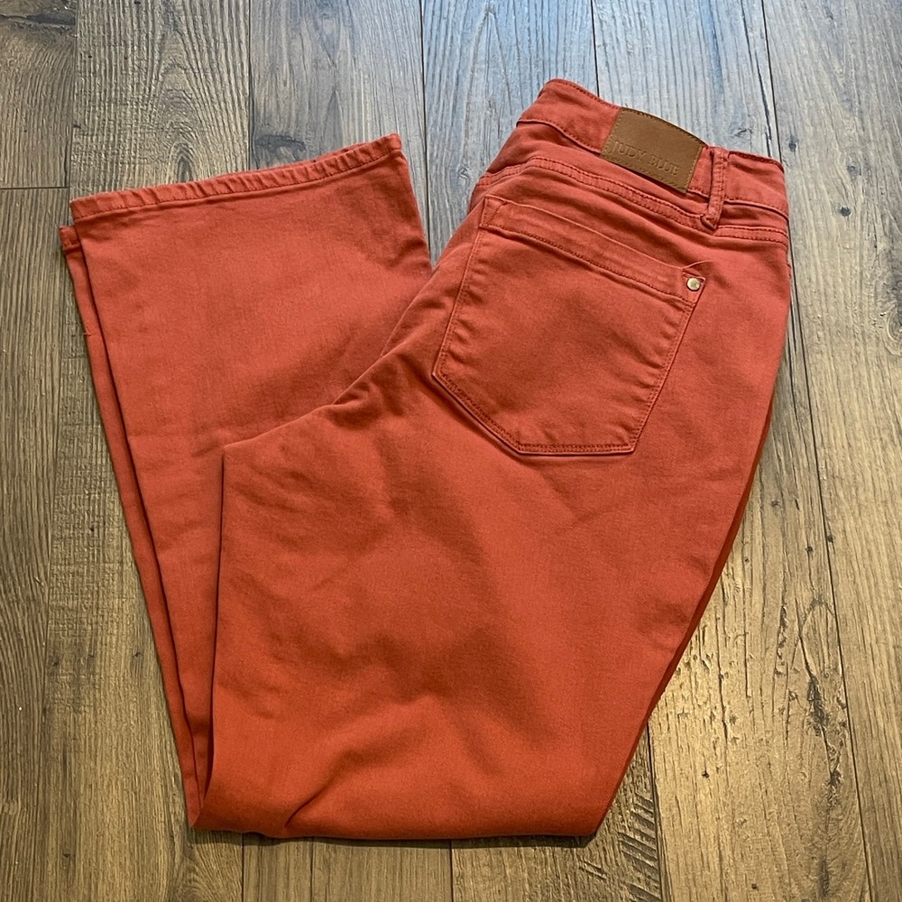 Judy Blue Womens 16W Burnt Orange Garment Dyed Flare Jeans JB88761 Rust Stretch